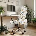 thumbnail image 3 of SCRAWLGOD Bee Daisy White Comfy Office Chair Cover Easy to Remove Scratch Resistant Boss Chair Slipcovers Breathable Anti-Dust Stretch Gaming Chair Covers, S, 3 of 7