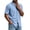 Light Blue, variant on CBASIHI Mens Short Sleeve Button Down Shirts- Summer Casual Loose Fit Breathable Collared Business Work Wear Top Light Blue Size S-3XL