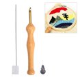 thumbnail image 1 of Kit de bordado, tejido y costura DIY con enhebrador para manualidades y fieltrar Kit de aguja perforadora con mango de madera, 1 of 7