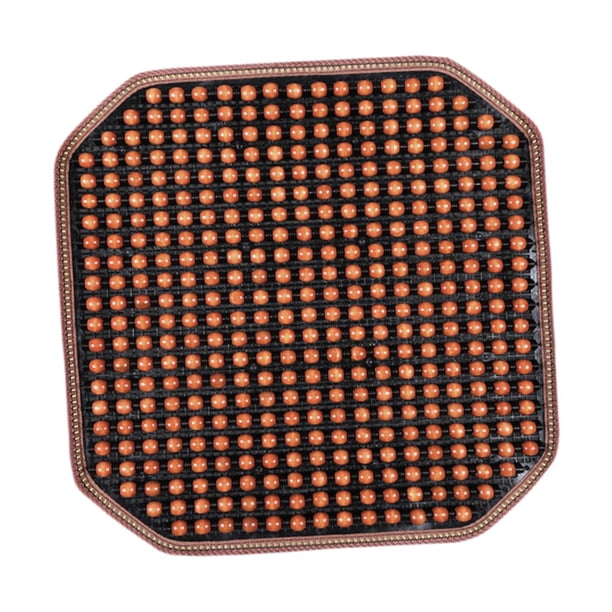 Funda de asiento de verano con masaje y cojín refrescante, asiento robusto de cuentas de madera cuadradas. Café