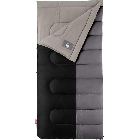 Unbranded Biscayne Big & Tall Sleeping Bag - 40°F, No-Snag Zipper, Machine Washable - Gray
