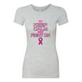 thumbnail image 2 of Keep Calm and Fight On Breast Cancer Awareness Womens Slim Fit Junior Tee, Heather Grey, Large, 2 of 3