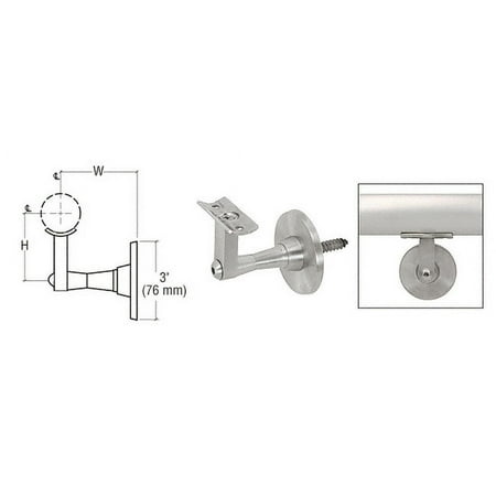 

CRL HR2SWBS Brushed Stainless Manhattan Series Wall Mounted Hand Rail Bracket