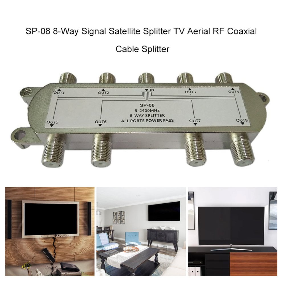 SP08 8Way Signal Satellite Splitter TV Aerial RF Coaxial Cable