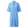 thumbnail image 3 of Richie House Women's Button Front Duster Zip up Bathrobes Short Nightgown with Pockets, S-3XL RHW4093-B-XL, 3 of 6