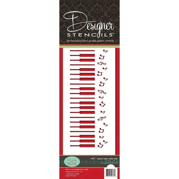 Piano Keys Cake Stencil by Designer Stencils