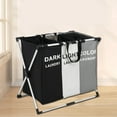 thumbnail image 1 of Teissuly Aluminum Rack Three Compartment Household Laundry Bag Toy Clutter Bag Laundry Basket - Foldable Storage Ideal For Bedroom, College Dorm Feature: Teissuly WER202312130680, 1 of 7