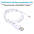 thumbnail image 4 of Unique Bargains 1M/3Ft USB 5V 3A Type-C Pigtail Power Cable, 5Pcs 22AWG USB Plug to 2 Pin Wire Open End Connector Plug, White, 4 of 5
