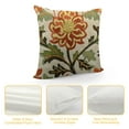 thumbnail image 4 of Floral Embroidered Fall Decorative Throw Pillow Cover , Farmhouse Cottage Flowers Leaves Chic Pattern, 100% Cotton Canvas Cushion Case for Sofa Couch Bedroom Decor(Orange Flowers), 4 of 5