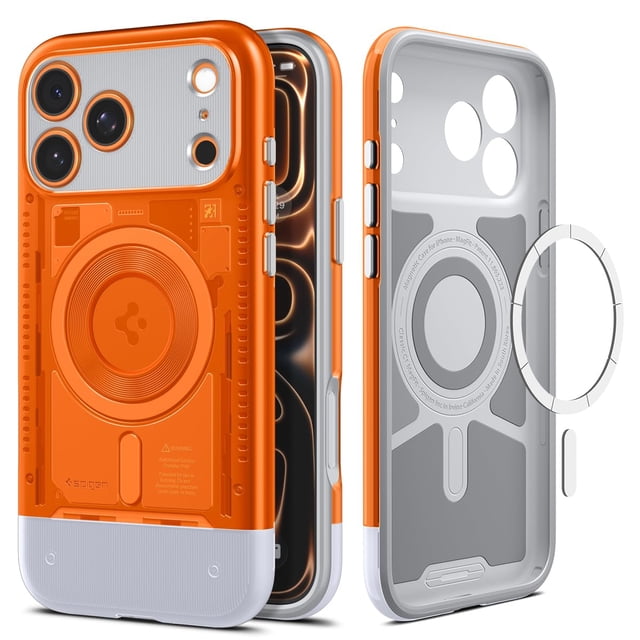 Funda Spigen para iPhone 17 Pro Classic C1 MagFit TPU, color mandarina