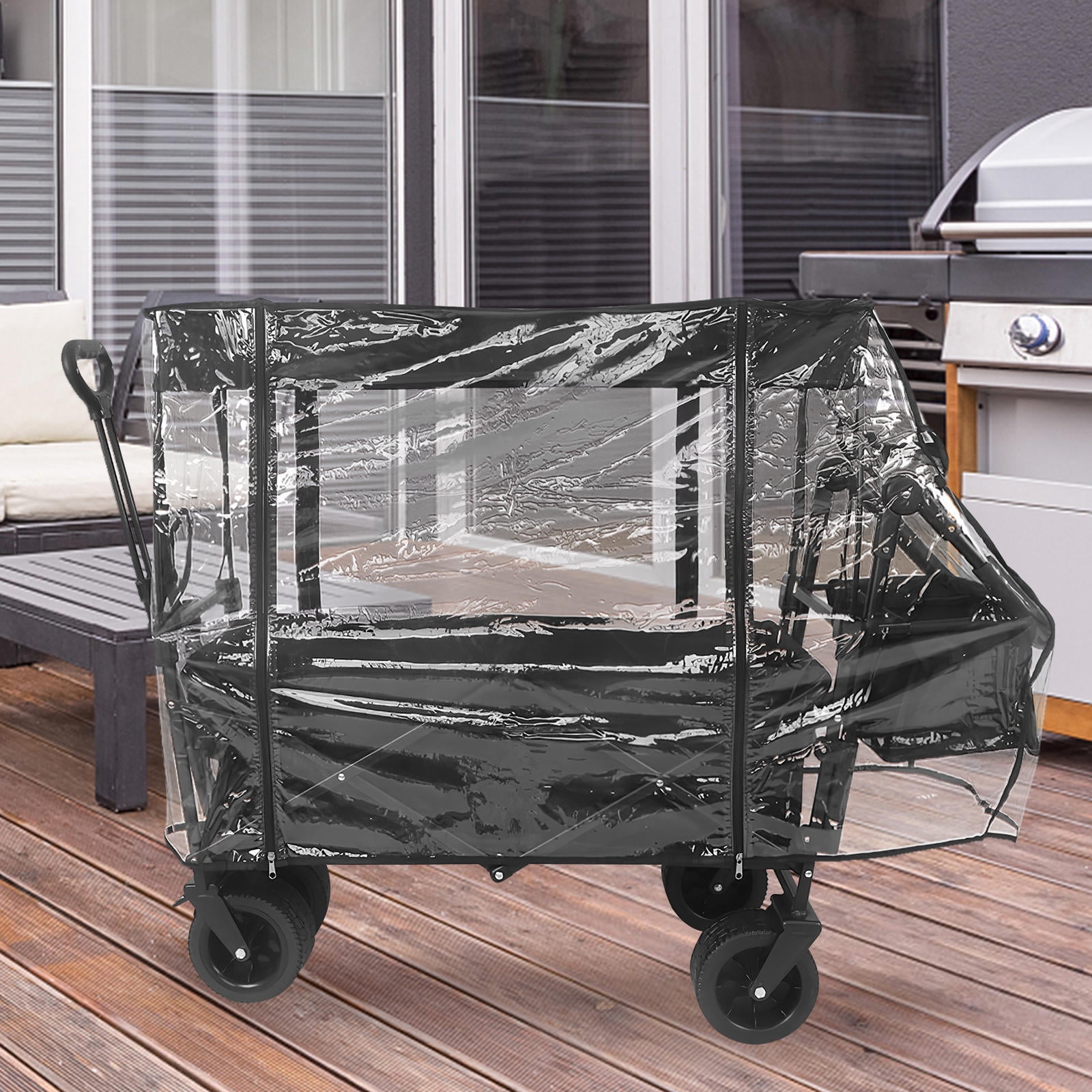 YUYUETIME 1Pack Double Stroller Rain Cover for Wagon and Garden Carts Sun and
