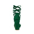 thumbnail image 2 of BLISSFUL STEP Women's Clear Strap Platform Lace up Block Heel Sandals Dark Green 10, 2 of 8