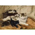 thumbnail image 2 of Henriëtte Ronner-Knip 18x14 Gold Ornate Wood Frame and Double Matted Museum Art Print Titled - A Mother and Her Kittens (1903), 2 of 4