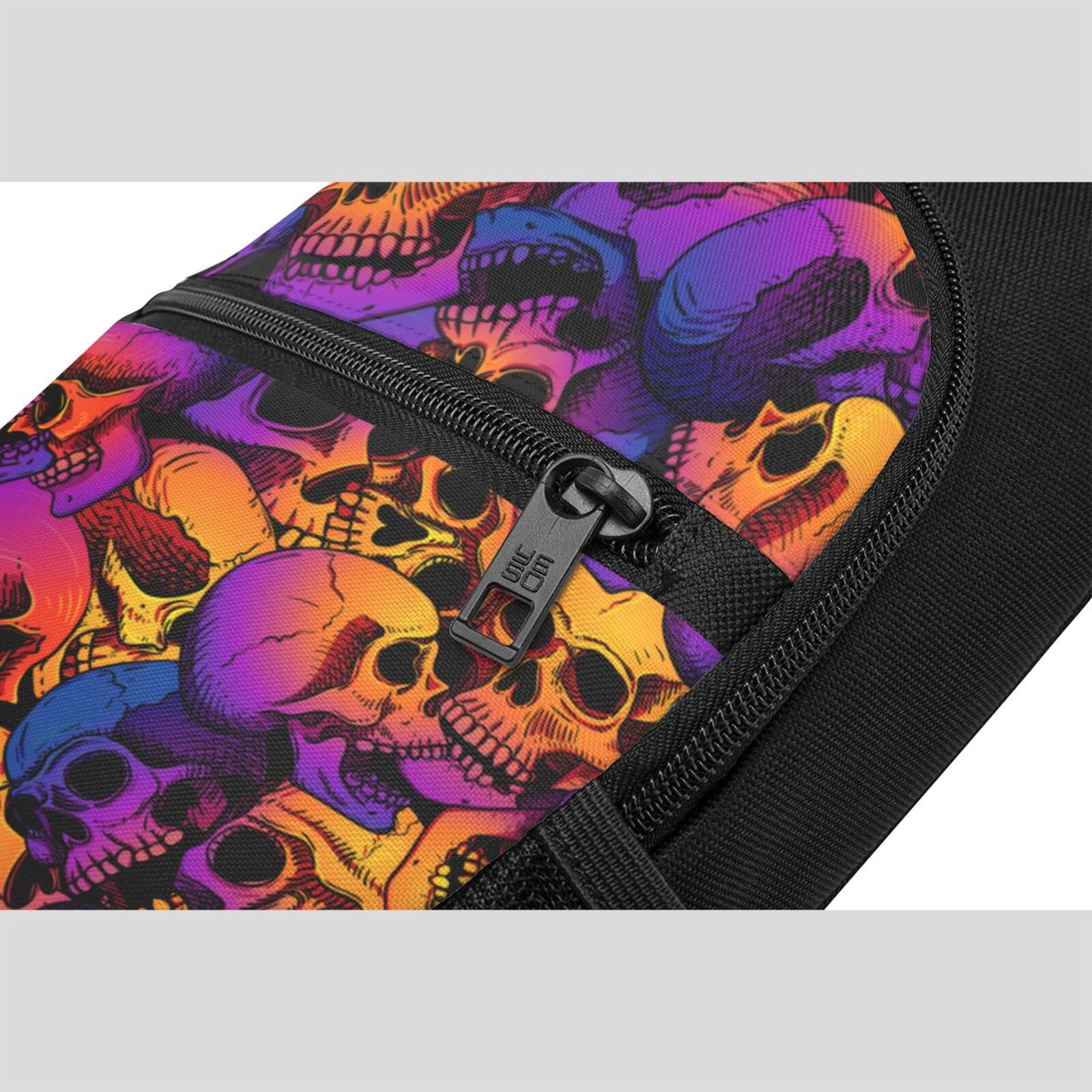 Xecao's Skull Print Sling Bag: A Versatile Chest, Shoulder, and Crossbody Backpack for Casual Days Out, Perfect for Both Men and Women