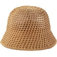 thumbnail image 4 of CoCopeaunts Womens Woven Sun Hats Floppy Wide Brim Bucket Hat Hollow Breathable Foldable Summer Beach Cap Straw Hat, 4 of 7