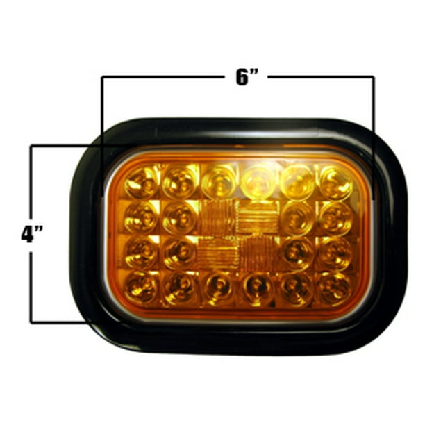 Amber LED 4x6 STT Stop Tail Turn Truck Trailer Light