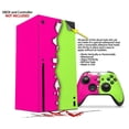 thumbnail image 2 of WraptorSkinz Skin Wrap compatible with the 2020 XBOX Series X Console and Controller Ripped Colors Hot Pink Neon Green (XBOX NOT INCLUDED), 2 of 3