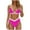 Hot Pink, variant on Women White Trim Bikini Set V Neck Tank Swimsuits Cropped Bikini Swimsuit Dressy Summer Swimsuit Bathing Suit Plus Size