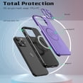 thumbnail image 3 of MagSafe Compatible Hybrid Case with Camera Ring Stand for iPhone 14 Pro Max - Purple, 3 of 6