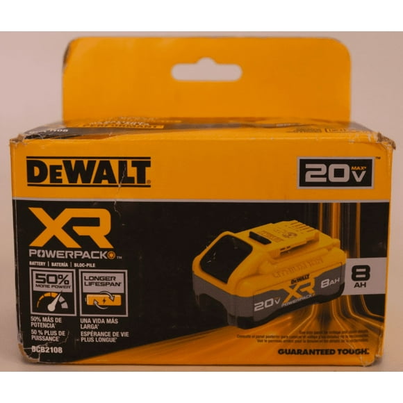 DeWalt DCB2108 20V MAX XR POWERPACK 8 Ah Battery – Extended Runtime, High-Performance Lithium-Ion Battery, Compatible with All DeWalt 20V MAX Tools