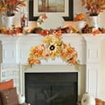 thumbnail image 7 of Taotanxi Fall Artificial Flowers Swag for Autumn Decoration - Orange Sunflowers, Maple Leaf Hanging Floral for Wedding Arch, Garland Wreath, Front Door Wall Decor, Halloween, Thanksgiving, 7 of 7