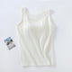 thumbnail image 3 of Camiseta sin mangas para mujer con sujetador incorporado: camisola acolchada para hacer ejercicio, color liso, tallas grandes, apta para todas las estaciones, 3 of 4