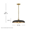 thumbnail image 4 of 48167LCB-BK Hinkley Lighting Sadie - 12W 1 LED Pendant-6.25 Inch Tall and 18 Inch Wide-Lacquered Brass/Black Finish, 4 of 12
