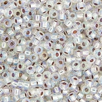 Miyuki Japanese Glass Seed Beads 22gms 11/0 in AB Crystal Silver Lined