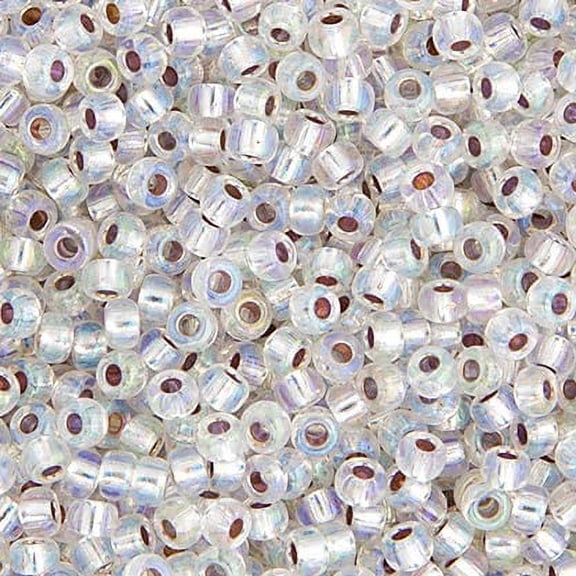 Miyuki Japanese Glass Seed Beads 22gms 11/0 in AB Crystal Silver Lined