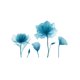 thumbnail image 2 of Adhesivos de pared de tul con estampado floral azul, elegantes calcomanías de PVC, 2 of 3