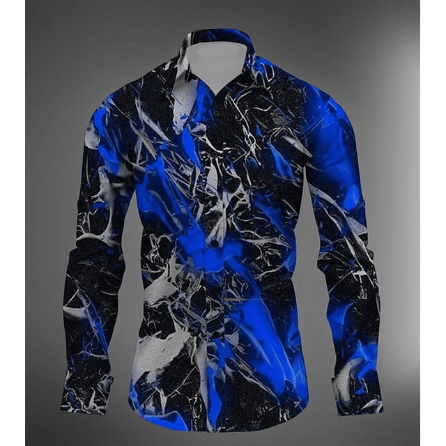 Nueva camiseta de moda Camisa con solapa y botones Traje de manga larga Popular al aire libre Retro Suave Cómodo para hombres Talla grande