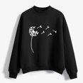 thumbnail image 4 of CEHVOM Femmes Mode Décontractée Imprimé Col Rond Ample Manches Longues Hauts Courts Blouse Chandails Sans Capuche Liquidation, 4 of 5