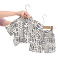 thumbnail image 5 of Baby Boys Girls Pajamas Sleepwear Set Hawaiian Crew Neck Tee Shorts 2-3 Y 3-4 Y 4-5 Y Premium Cotton Tagless Design Outdoor Fun Machine Washable (4-5 Years,White), 5 of 5