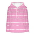 thumbnail image 4 of SwiftWear Women's Drop-Shoulder Striped Fleece Hoodie Oversized Casual Pullover Soft Fluffy Loungewear with Front Pocket Pink, 4 of 5