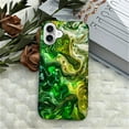 thumbnail image 6 of FKBRCL4U Compatible with iPhone 16 Plus Matte Case, Abstract Green Liquid Swirling Alcohol Pattern for Girl Full Body Design Soft Silicone Drop Shock Scratch Protection for iPhone 16 Plus, 6 of 7