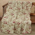 Floral Throw Pillow Bedroom Bed 100% Cotton Embroidery 50" x 60"(Set of 1)