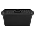thumbnail image 5 of Navaris Bread Loaf Pan with Lid - Cast Iron Baking for Bulge Top Flat Breads Meat Veg Meatloaf Banana Tin, 13 3/8" x 5 1/8"- Black, 5 of 6