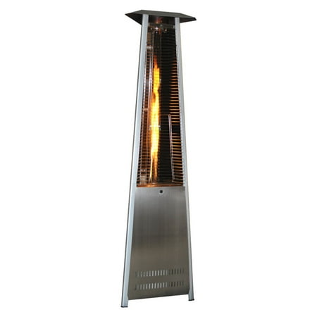 Contemporary Triangle Design Portable Propane Patio Heater with Decorative Variable Flame Stainless Steel