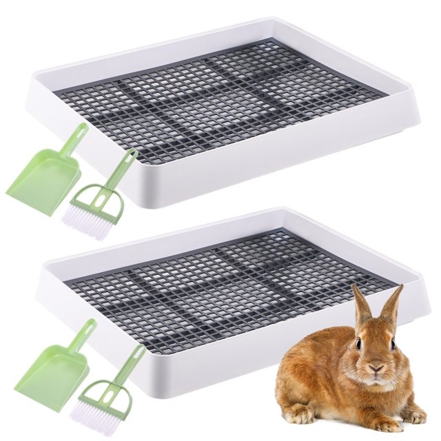 2 cajas arena grandes conejos, inodoros entrenamiento conejos rejillas extraíbles, bandejas arena conejos, bandejas portátiles orinal mascotas escobas recogedores perros, gatos, mascotas pequeñas