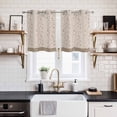 thumbnail image 2 of Beige Pink Floral Kitchen Curtains Window Panels, Spring Flowers Insulated Window Treatment Curtain, Grommet Curtains for Bedroom/Living Room/Bathroom, 2 Piece 27.5"Wx39"L, 2 of 8