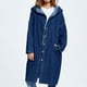 thumbnail image 5 of Abrigo y chaqueta vaquera de manga larga sin capucha para mujer, largo medio, informal, elegante, desgastado, largo, gabardina para mujer, 5 of 9