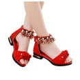 thumbnail image 5 of JnBQdnc Girls Sandals,Summer Sandal Sale Toddler Girls Sandals,Toddler Kids Sandals Stylish Comfortable Toddler Baby Girls Bow Open Toe Sandals Soft Sole Princess Shoes Sandals, 5 of 9