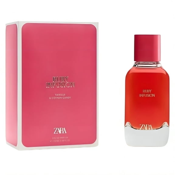 Zara Ruby Infusion Perfume for Women Sweet Vanilla & Cotton Candy Long-Lasting Gourmand Fragrance Scent Eau de Parfum EDP 100ml (3.38 fl. oz)