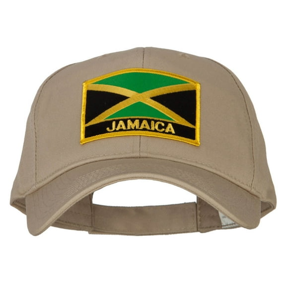 Jamaica Flag Patched New Big Size High Profile Cap - Khaki XL-3XL