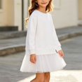 thumbnail image 3 of QSAWXQZ Girls Tulle Dress Long Sleeve Crew Neck Solid Sweatshirt Mini Dress 7-8 Years, 3 of 7
