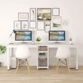 thumbnail image 3 of Tribesigns 78’’ Computer Desk, Extra Large Two Person Office Desk with Shelf, Double Workstation Desk for Home Office (All White), 3 of 6
