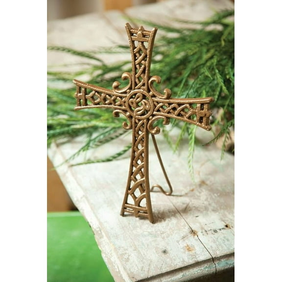 Stand On The Solid Rock Cast Iron Cross W/Easel S/2 Med
