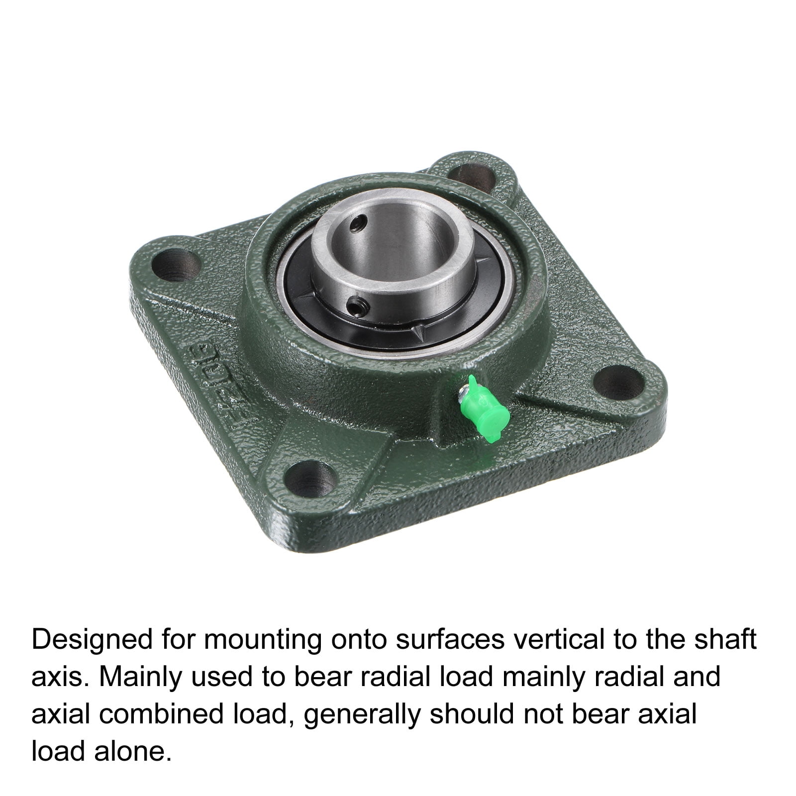 Uxcell UCF206 Flange Block Bearings 30mm Bore Cast Iron Bearing Unit Set Screw Lock