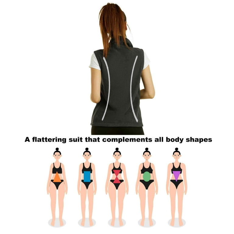 Women's Soft Zippered Full Zip Polar Fleece Vest, Charcoal Women's Soft Zippered Full Zip Polar Fleece Vest, Charcoal