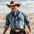 thumbnail image 3 of TELOLY 35 Inch Wild Rag Cowboy Scarves for Men, Large Rancher Neckerchief Silk Feel, Oversize Western Bandana, 3 of 4